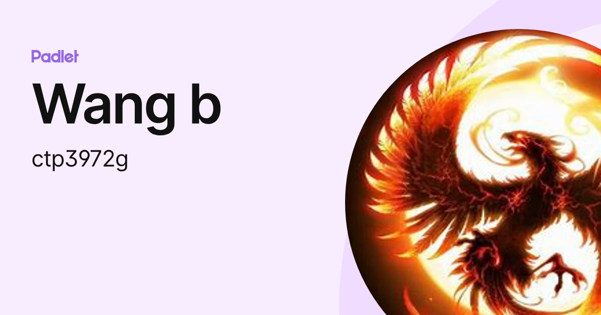 Wang b (ctp3972g) profile | Padlet