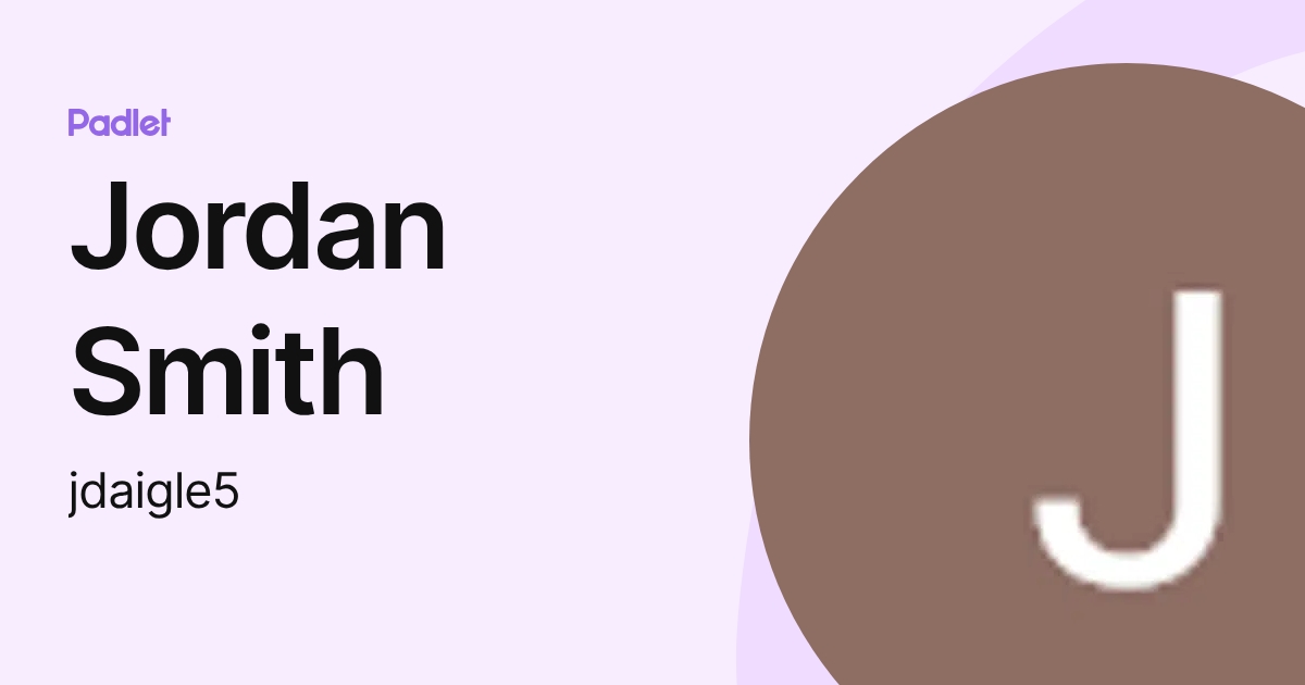 Jordan Smith (jdaigle5) profile | Padlet