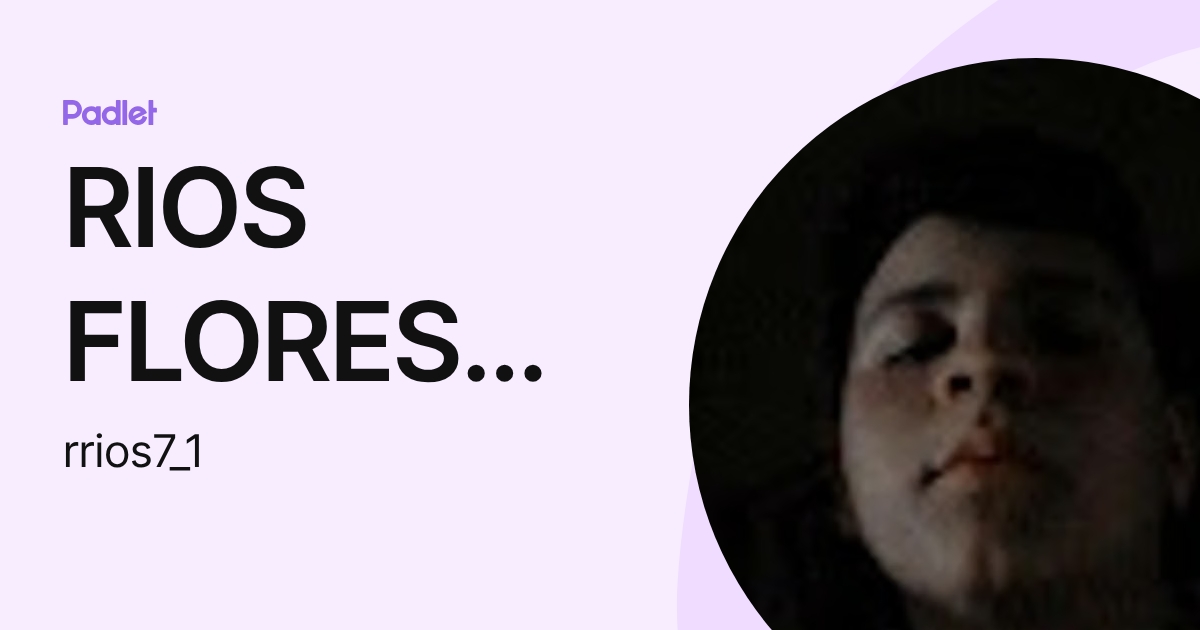 RIOS FLORES ROBERTO MARTIN (rrios7_1) profile | Padlet
