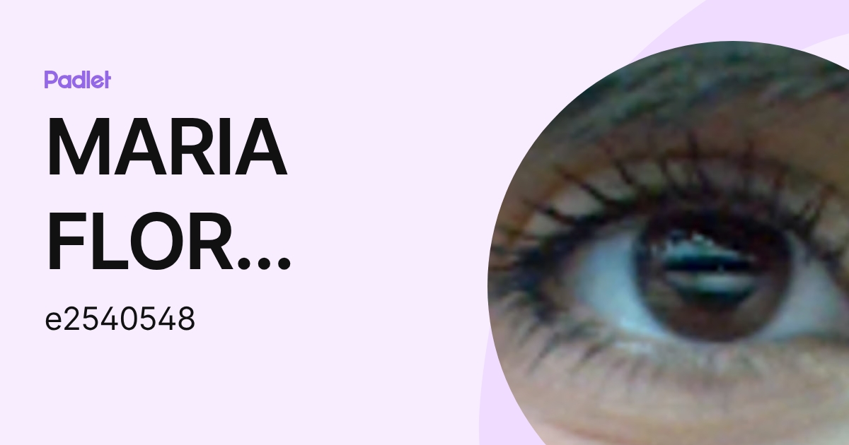 MARIA FLOR ARAUJO (e2540548) profile | Padlet