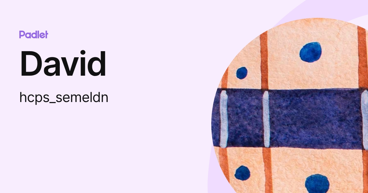 David (hcps_semeldn) profile | Padlet