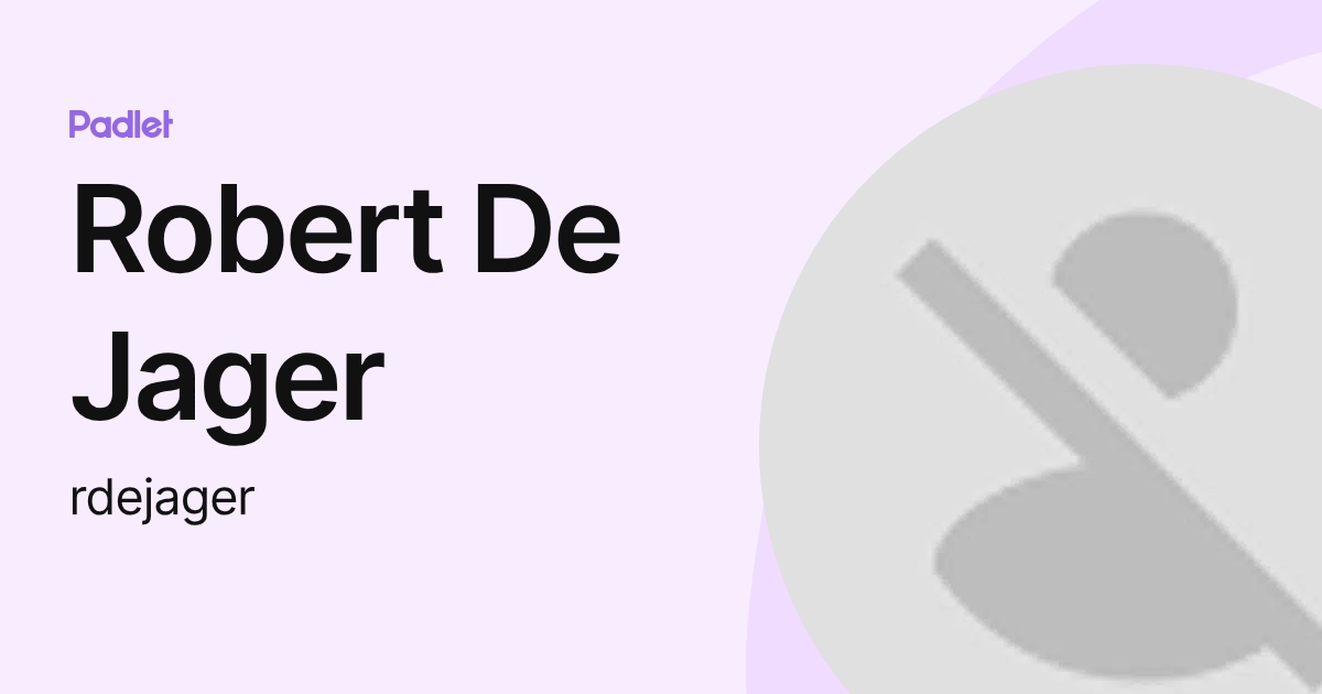 Robert De Jager (rdejager) profile | Padlet