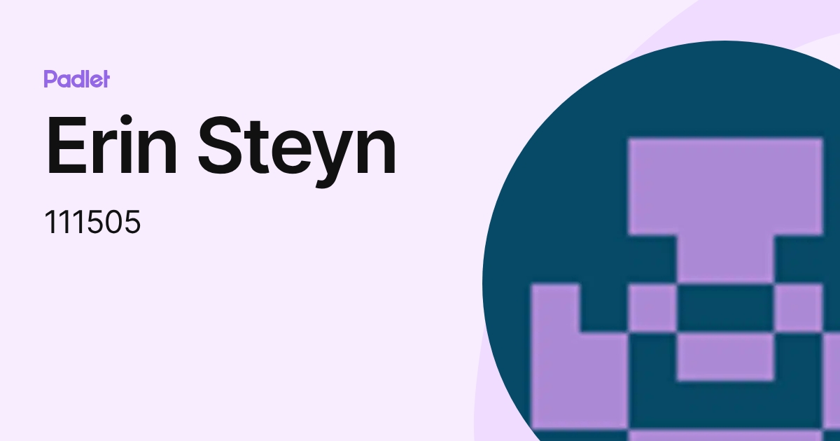 Erin Steyn (111505) profile | Padlet