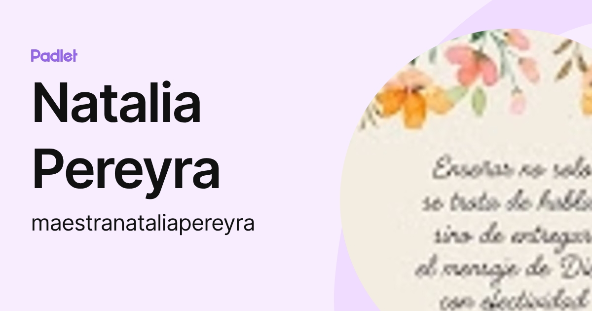 Natalia Pereyra (maestranataliapereyra) profile | Padlet