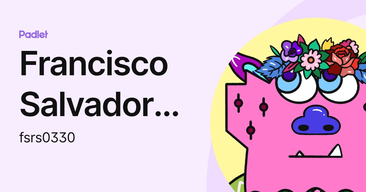 Francisco Salvador dos Reis Sales (fsrs0330) profile | Padlet