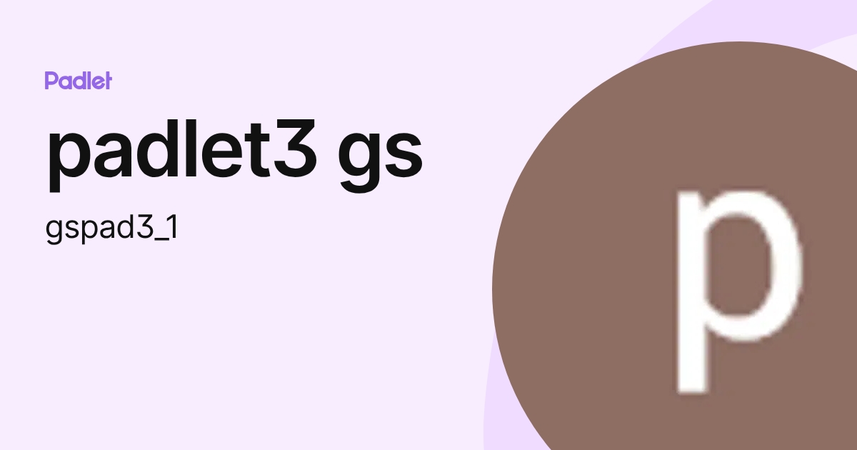 padlet3 gs (gspad3_1) profile | Padlet