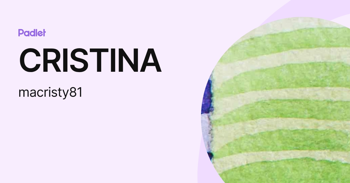 CRISTINA (macristy81) profile | Padlet
