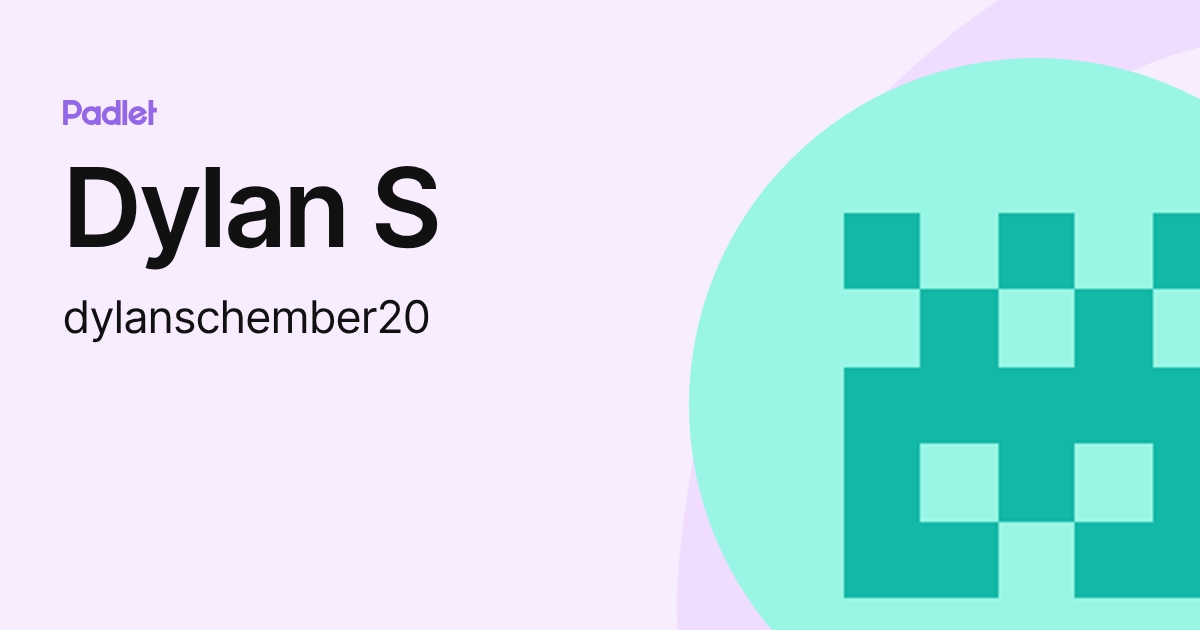 Dylan S (dylanschember20) profile | Padlet