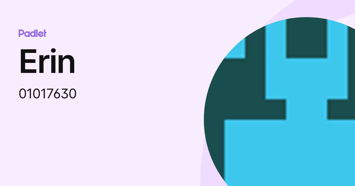 Erin (01017630) profile | Padlet