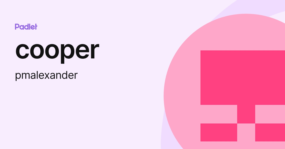 cooper (pmalexander) profile | Padlet