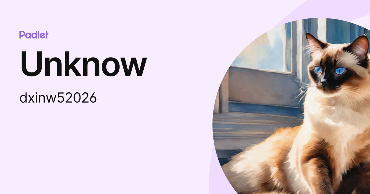 Unknow (dxinw52026) profile | Padlet