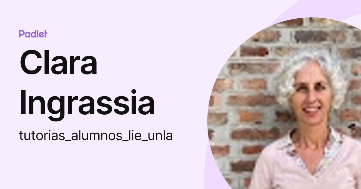 Clara Ingrassia (tutorias_alumnos_lie_unla) profile | Padlet