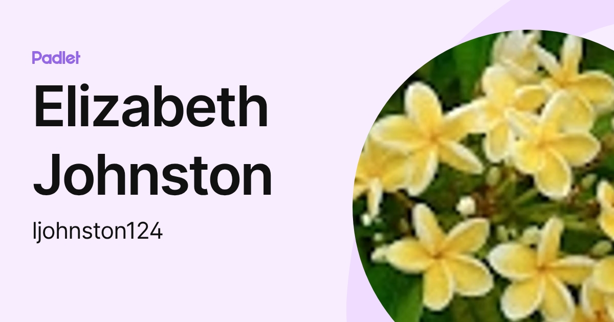 Elizabeth Johnston (ljohnston124) profile | Padlet