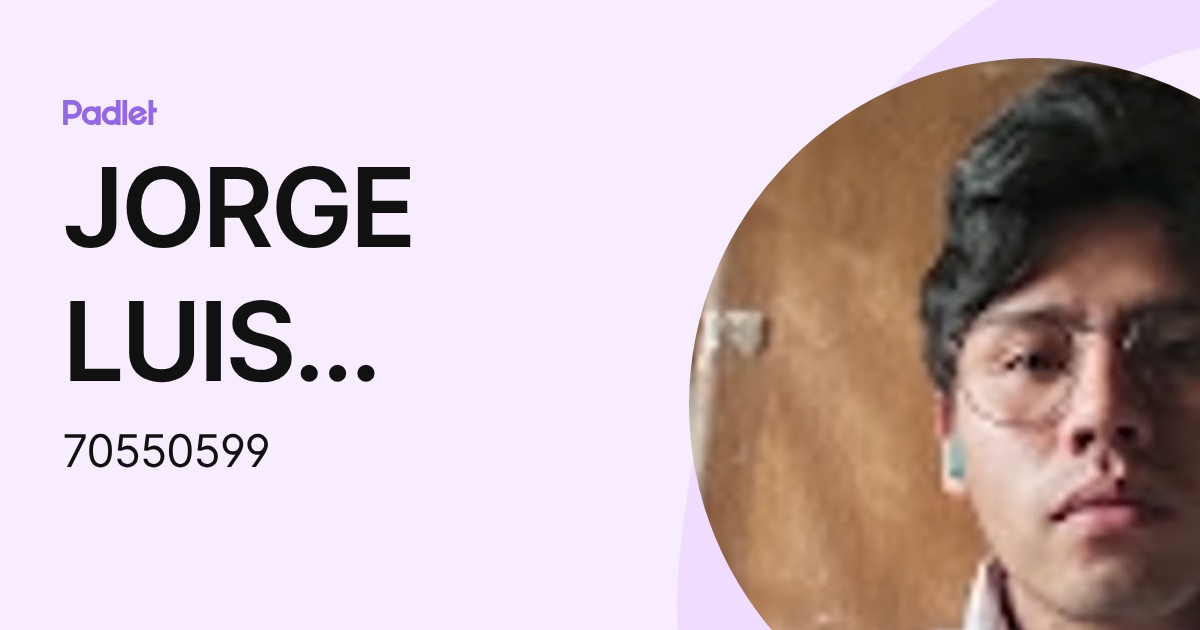 JORGE LUIS EDUARDO CARI PARIZACA (70550599) profile | Padlet
