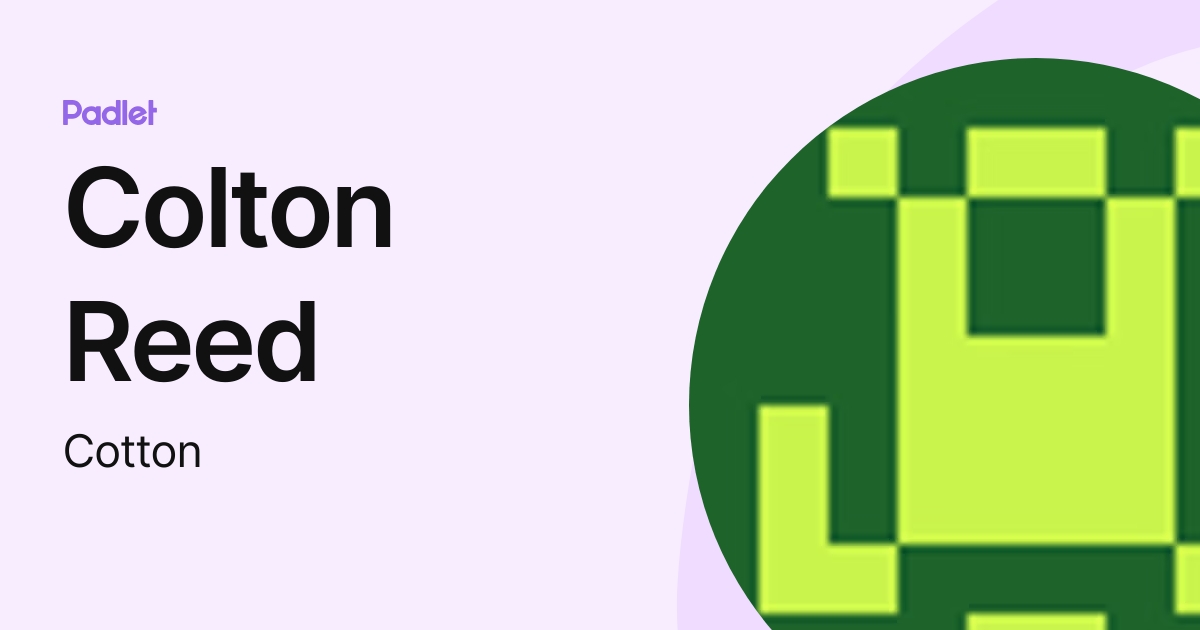 Colton Reed (Cotton) profile | Padlet