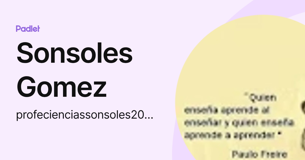 Sonsoles Gomez (profecienciassonsoles2023) profile | Padlet