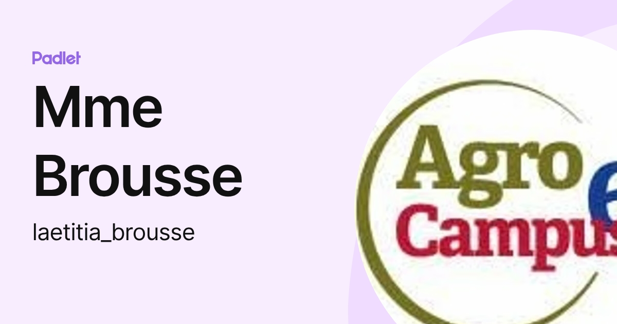 Mme Brousse (laetitia_brousse) profile | Padlet
