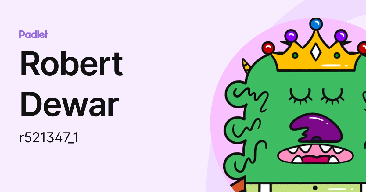 Robert Dewar (r521347_1) profile | Padlet