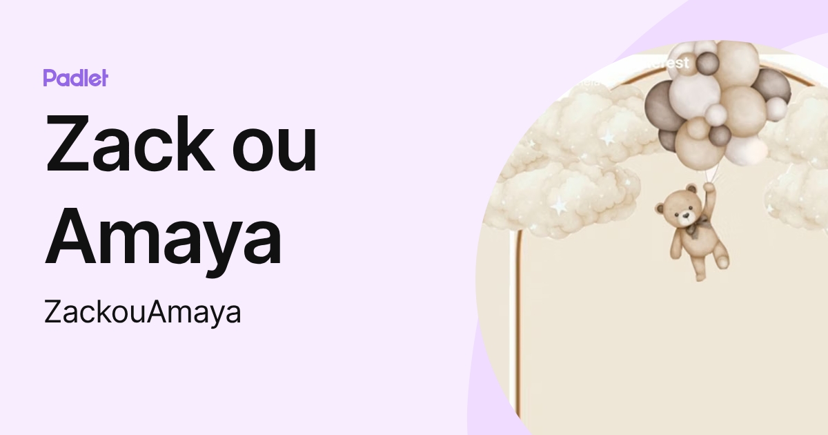 Zack ou Amaya (ZackouAmaya) profile | Padlet