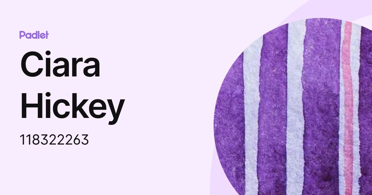 Ciara Hickey (118322263) profile | Padlet