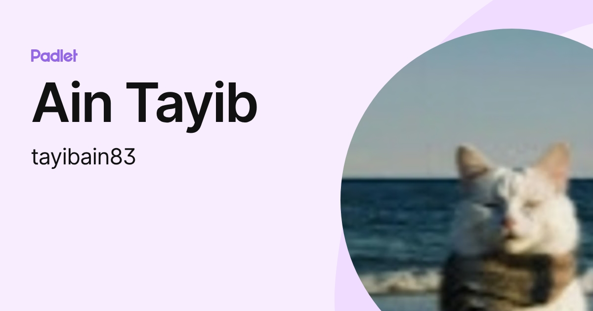 Tayib R Ain Tayib (tayibain83) profile | Padlet