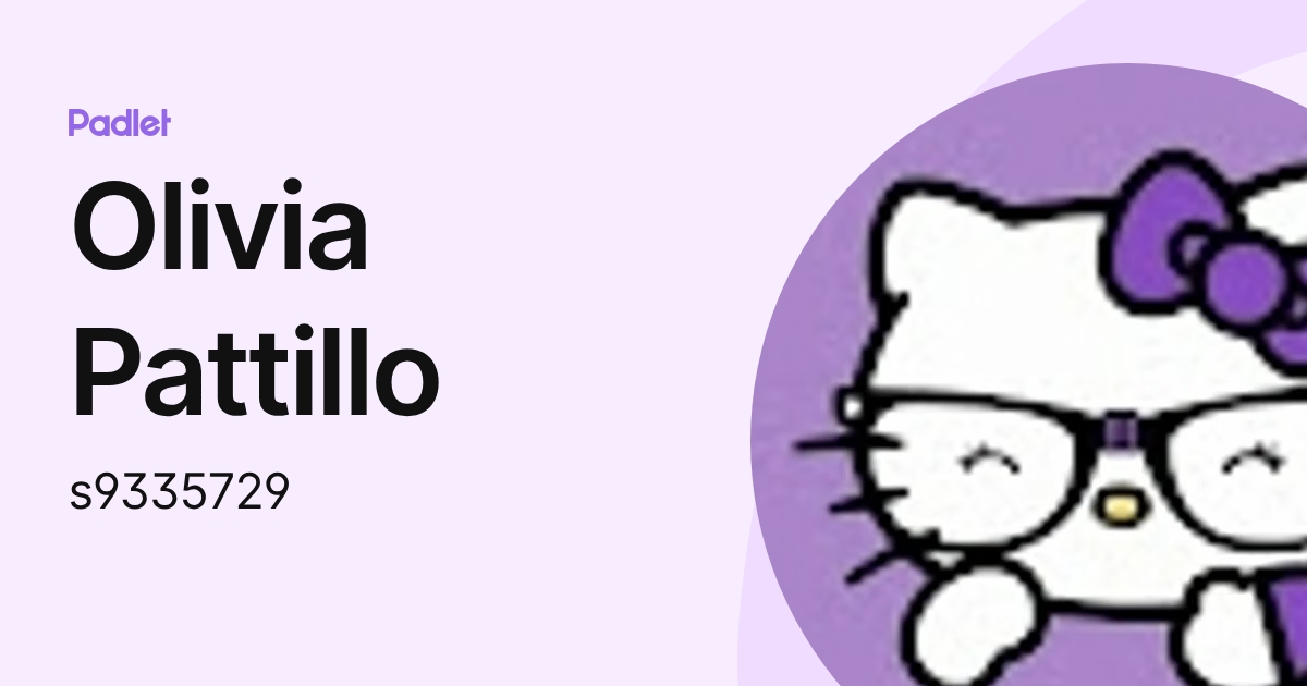 Olivia Pattillo (s9335729) profile | Padlet