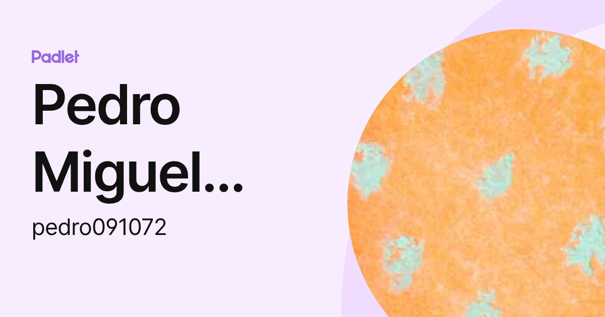 Pedro Miguel Chapeta (pedro091072) profile | Padlet