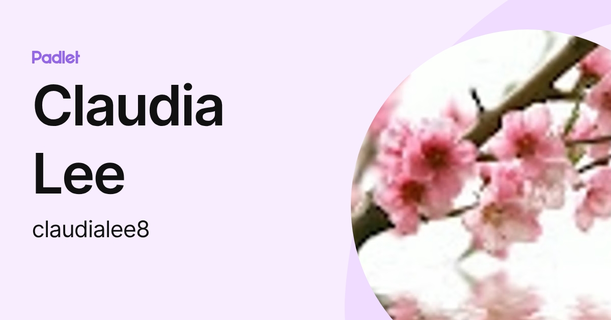 Claudia Lee (claudialee8) profile | Padlet