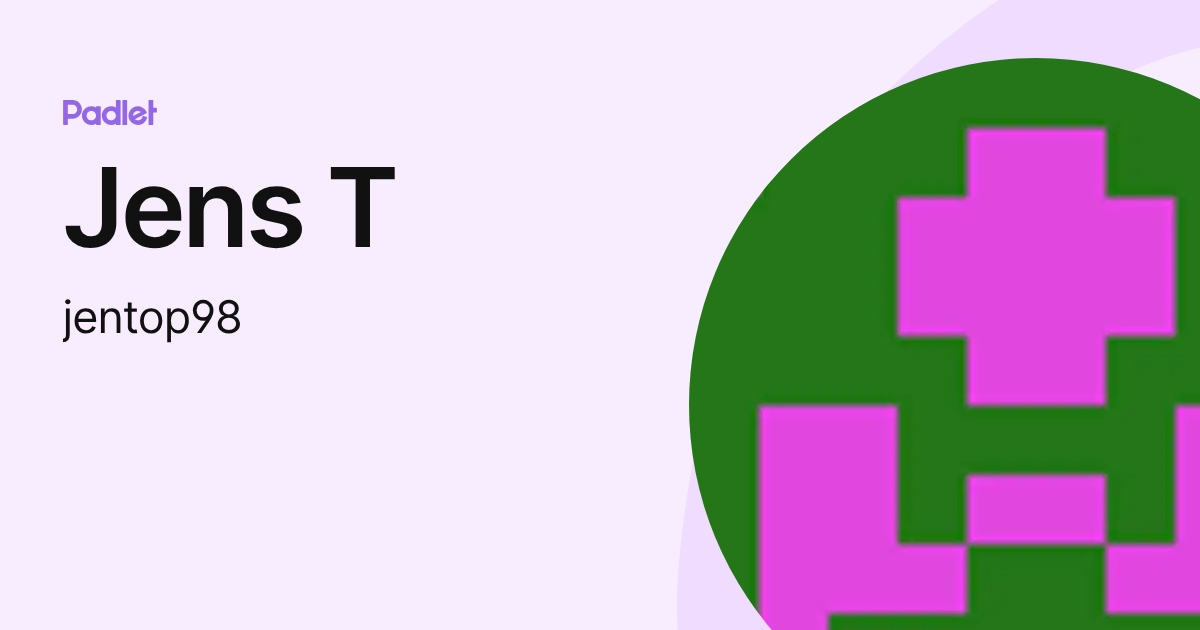 Jens T (jentop98) profile | Padlet