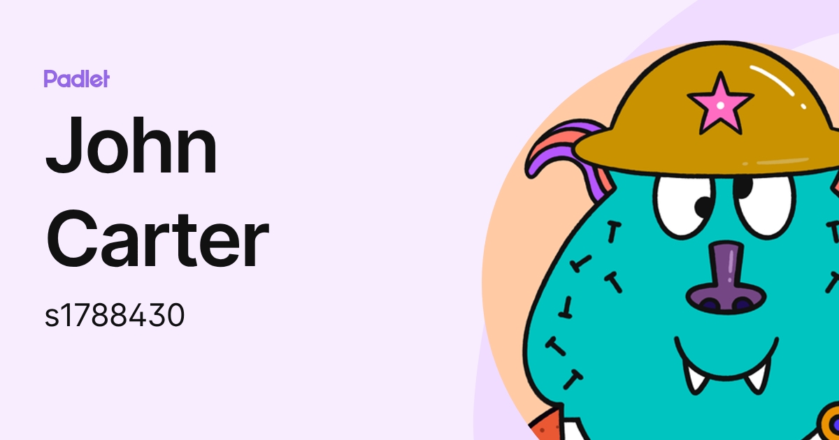 John Carter (s1788430) profile | Padlet