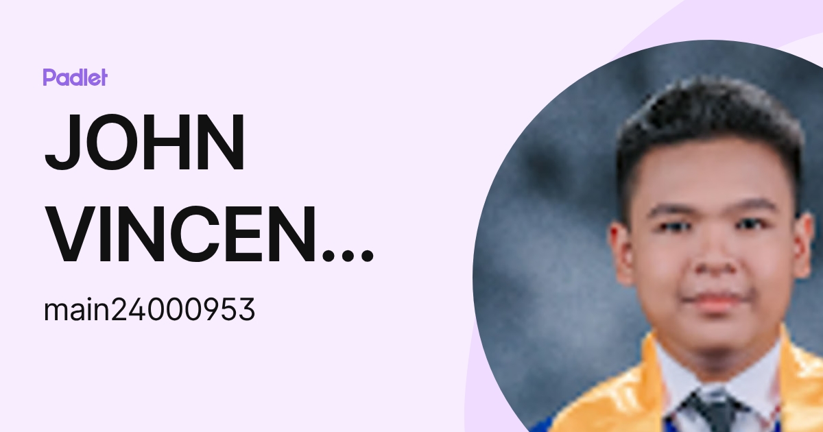 JOHN VINCENT SEVILLA (main24000953) profile | Padlet