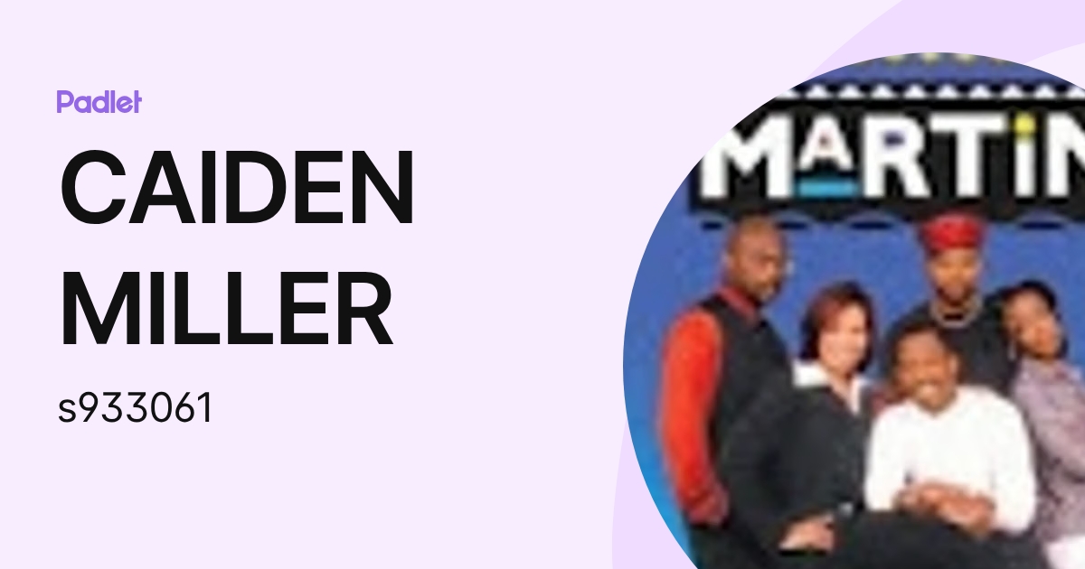CAIDEN MILLER (s933061) profile | Padlet