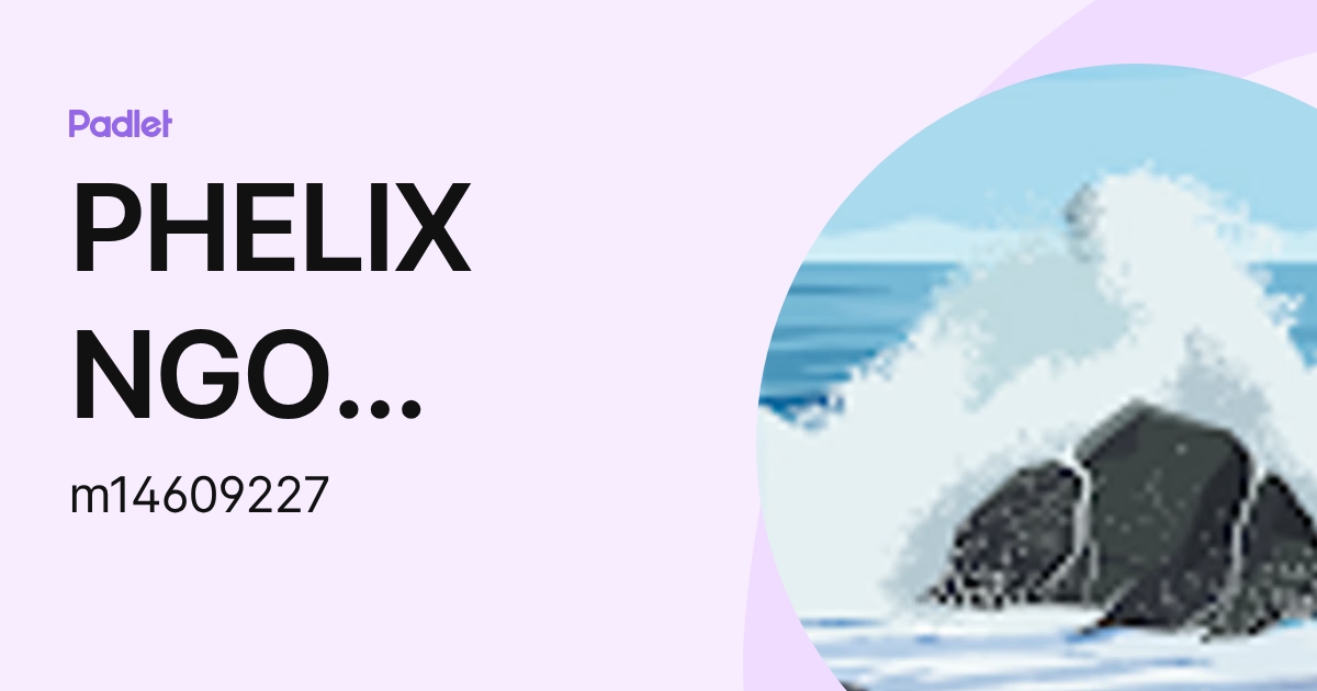 PHELIX NGO HONG YI Moe (m14609227) profile | Padlet