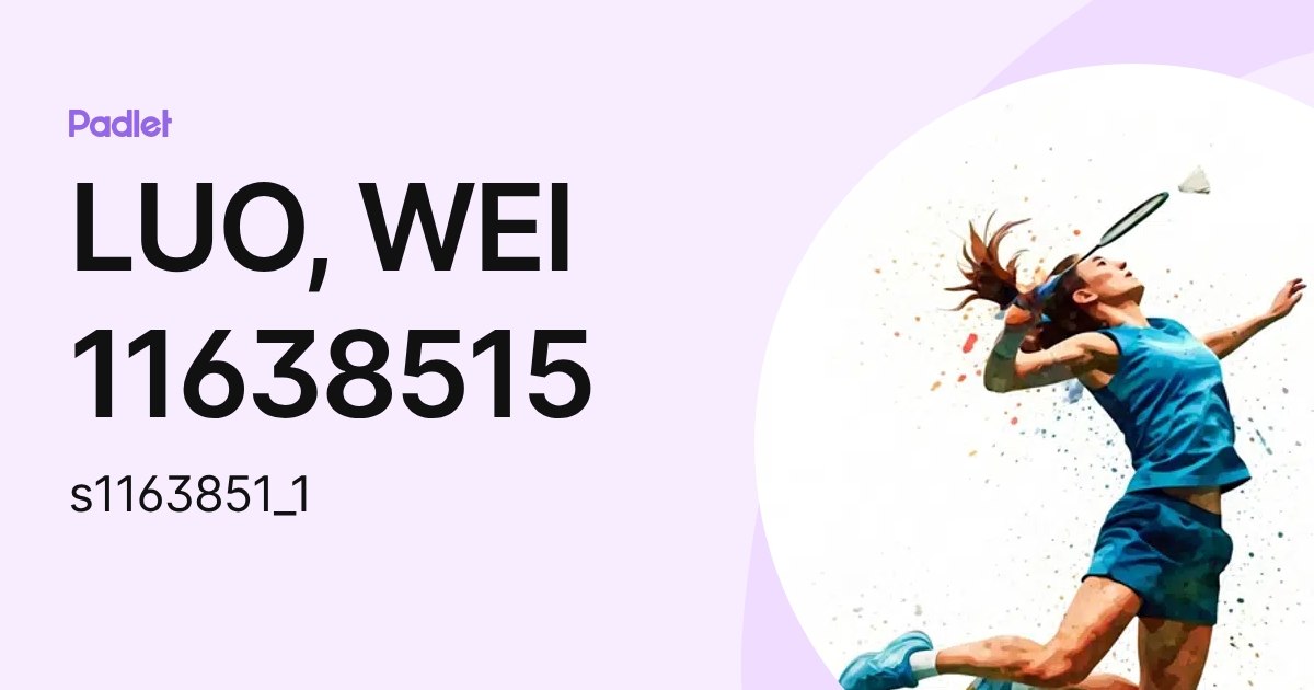 LUO, WEI 11638515 (s1163851_1) profile | Padlet