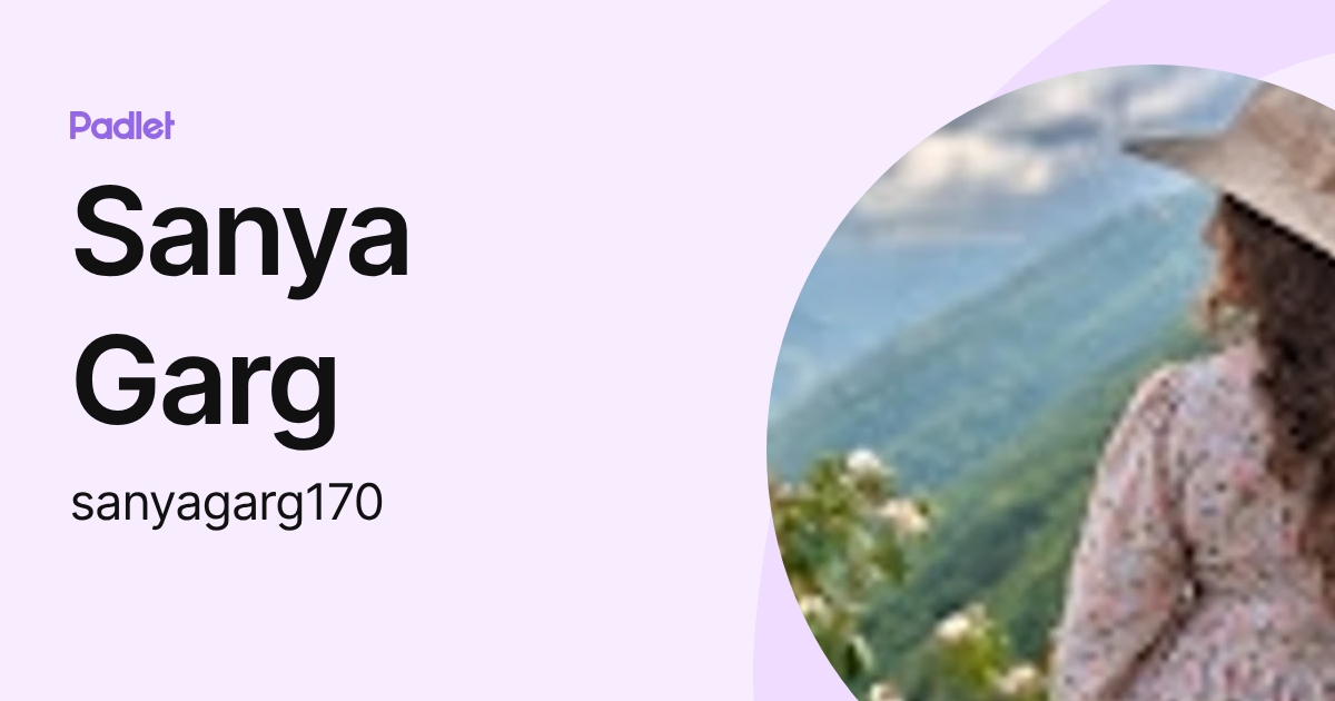 Sanya Garg (sanyagarg170) profile | Padlet