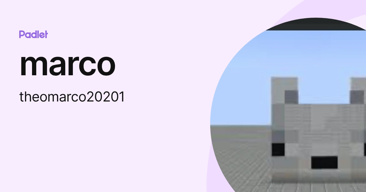 marco (theomarco20201) profile | Padlet