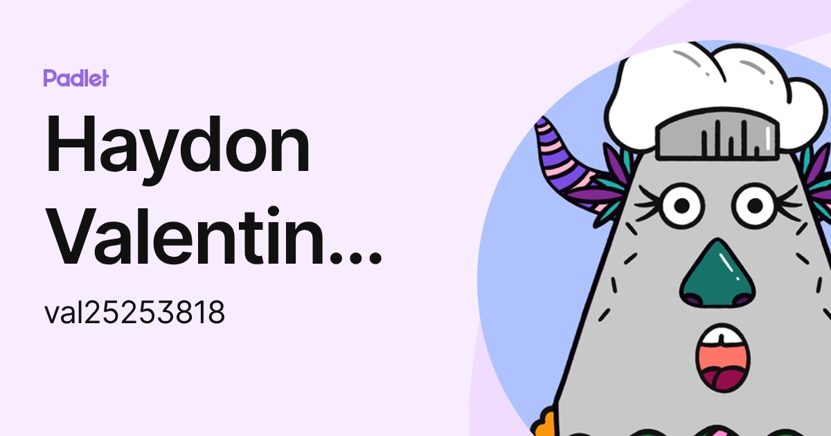 Haydon Valentine - VAL25253818 (val25253818) profile | Padlet
