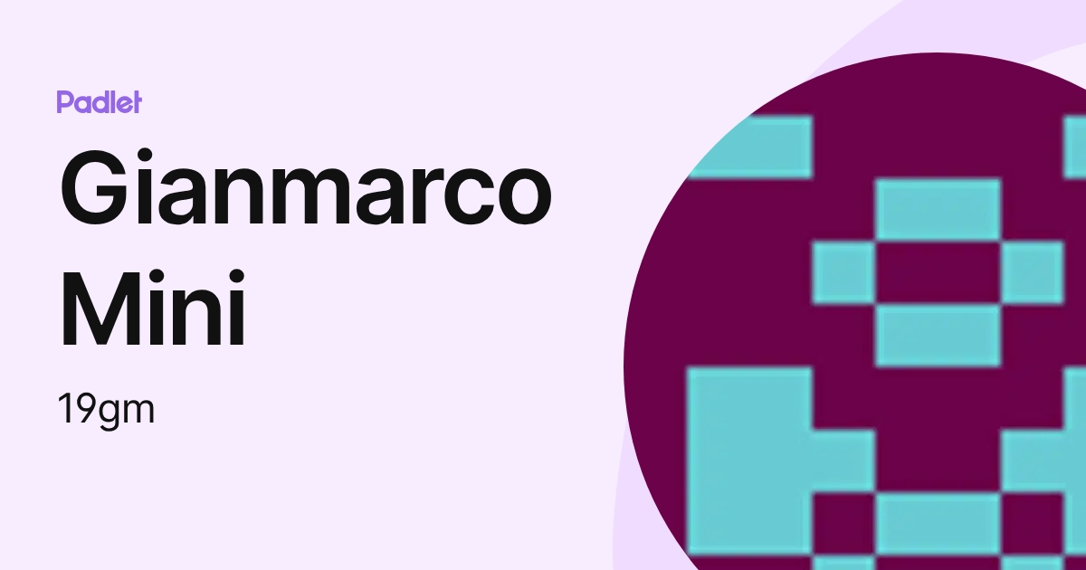 Gianmarco Mini (19gm) profile | Padlet