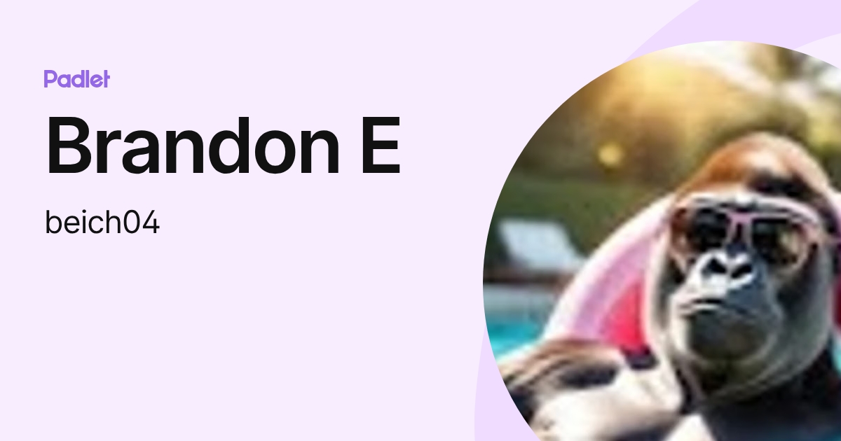 Brandon E (beich04) profile | Padlet