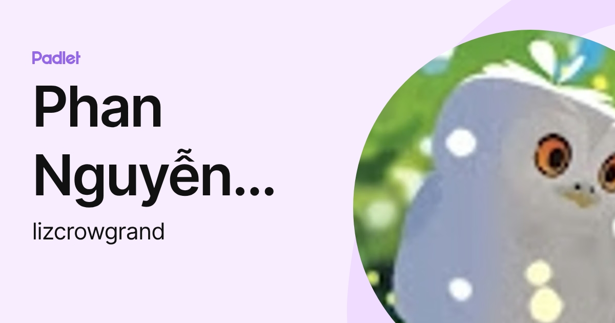 Phan Nguyễn Minh Nhi (lizcrowgrand) profile | Padlet