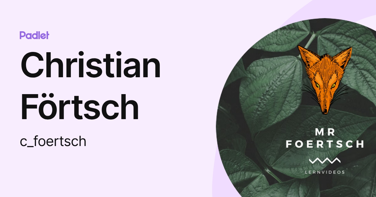 Christian Förtsch (c_foertsch) profile | Padlet