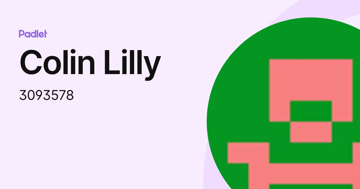 Colin Lilly (3093578) profile | Padlet