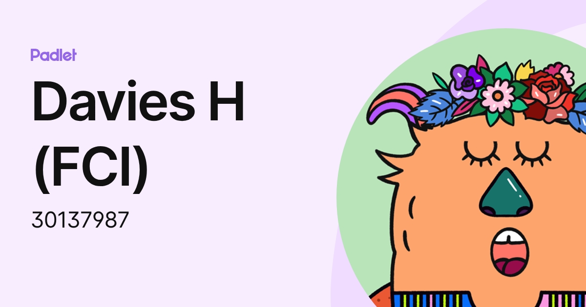 Davies H (FCI) (30137987) profile | Padlet
