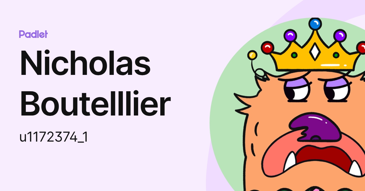 Nicholas Boutelllier (u1172374_1) profile | Padlet
