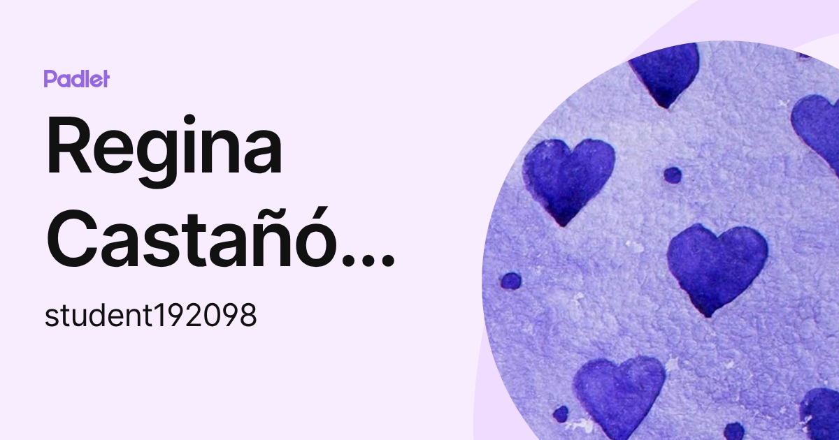 Regina Castañón Giménez (student192098) profile | Padlet
