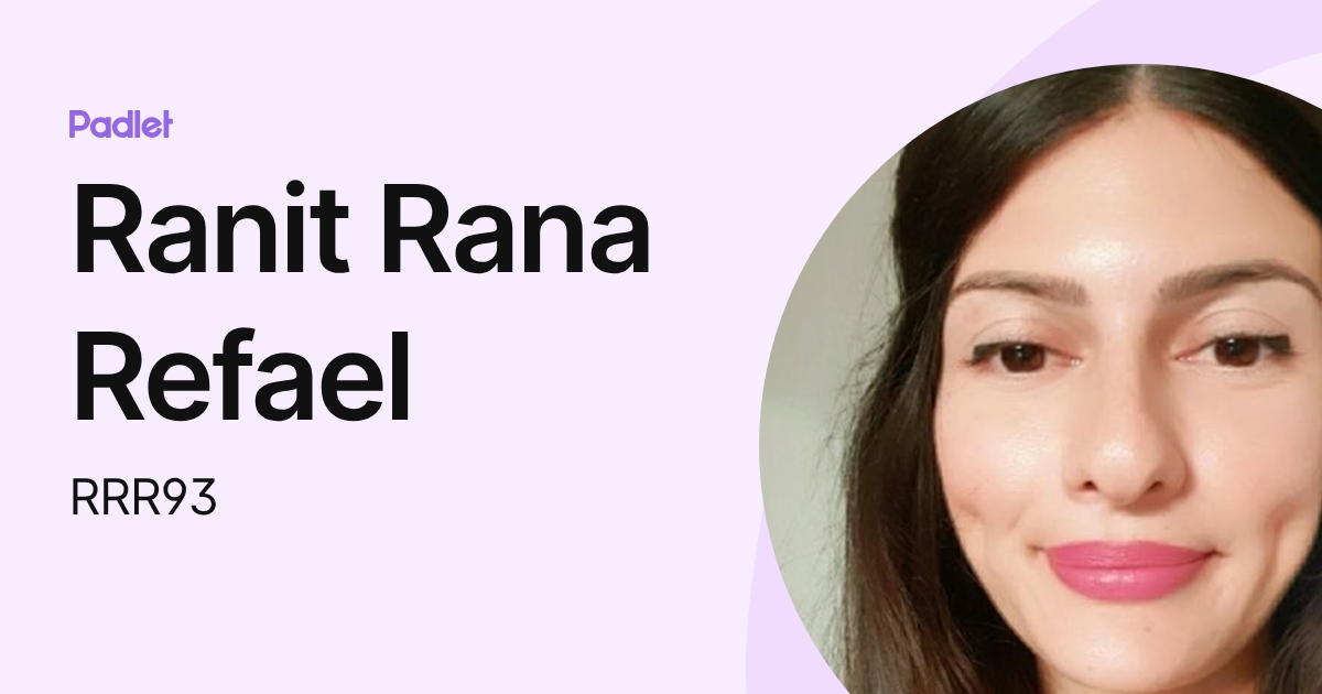 Ranit Ranit Rana Refael (RRR93) פרופיל | פדלט