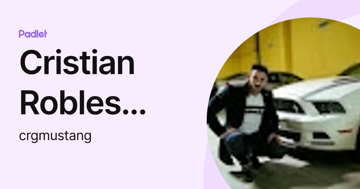 Cristian Robles Gonzalez (crgmustang) profile | Padlet