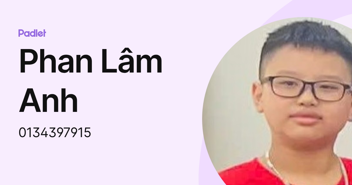 Phan Lâm Anh (0134397915) profile | Padlet
