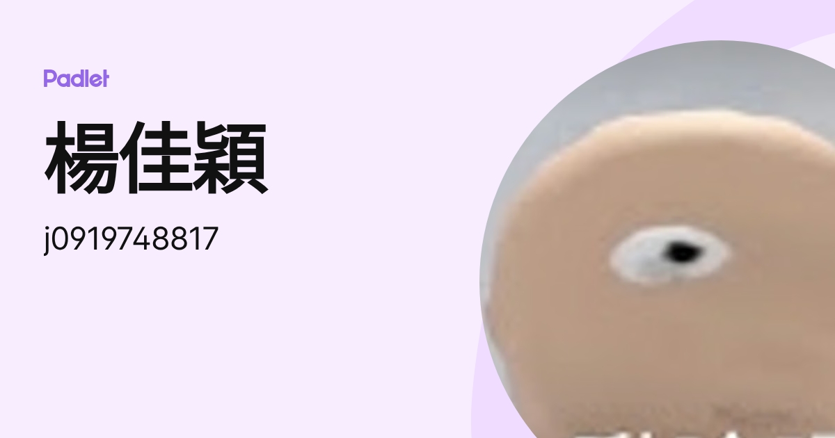 楊佳穎 (j0919748817) profile | Padlet