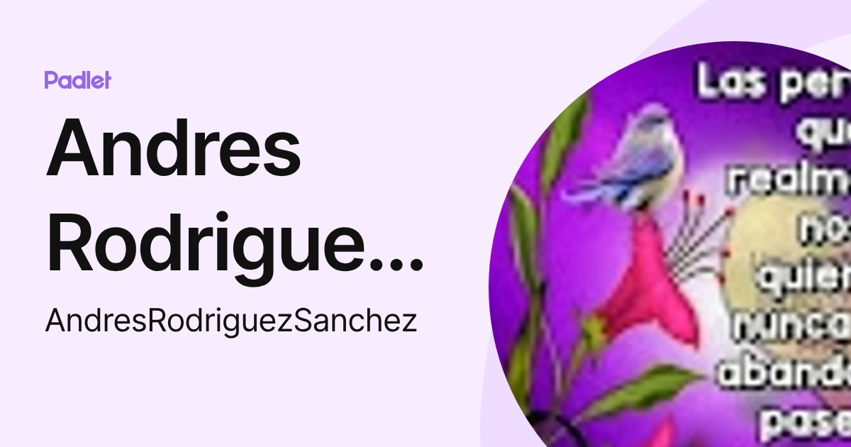 Andres Rodriguez Sanchez (AndresRodriguezSanchez) profile | Padlet